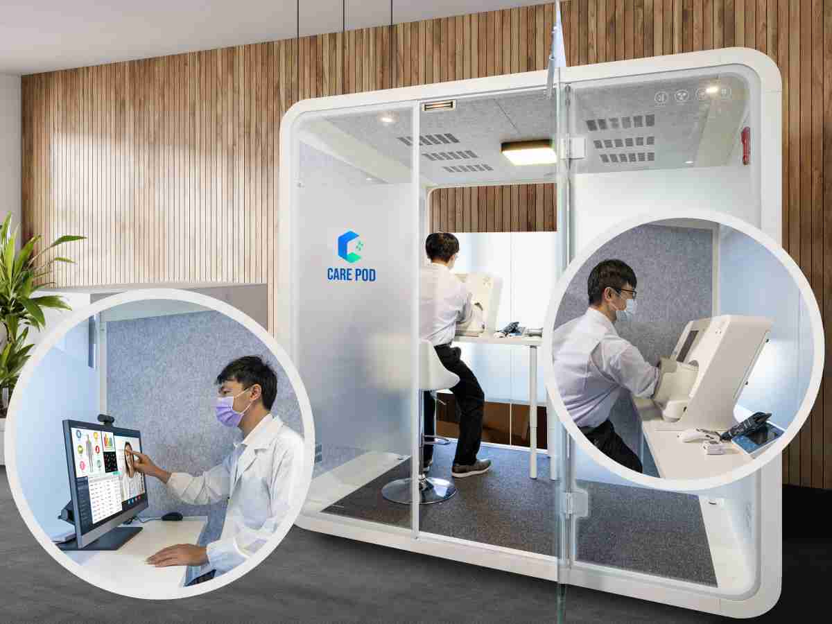 达擎于医疗科技展中展出＂远距诊疗舱＂，，以因应医疗数字化及社会高龄化趋势下、、、复诊及慢性病患等族群对于远距看诊需求逐渐升高所推出的创新整合方案。。。多功能合一、、高隐私性的远距诊疗舱可根据病患端与医师端的不同需求，，，提供弹性化及客制化功能，，，，节省医生和病患的精力及时间